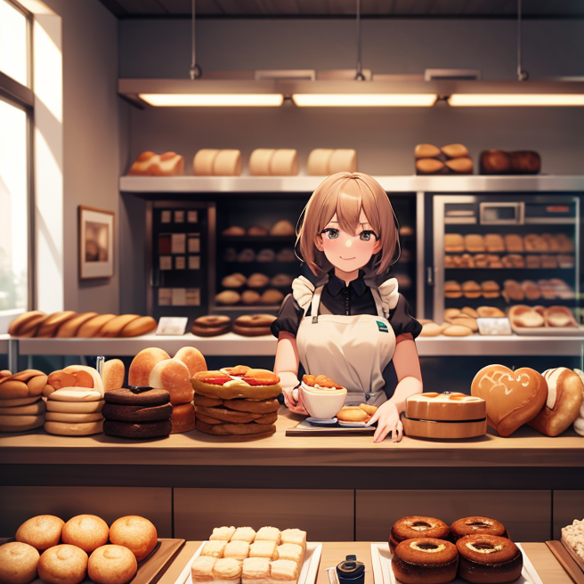 03780-4167310834-1girl,(bakery_1.2),cowboy shot,cake,indoors,(counter_1.3),(delicate foreground_1.6),looking at viewer,happy,cashier,foreshorteni.png